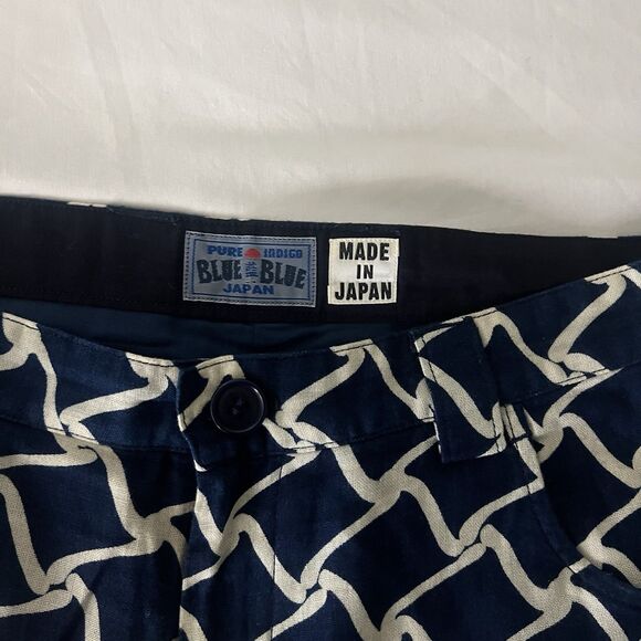 Blue Blue Japan Indigo Japanese Roof Tile Shorts 10” Inseam 3/32 100% Cotton - Picture 7 of 10